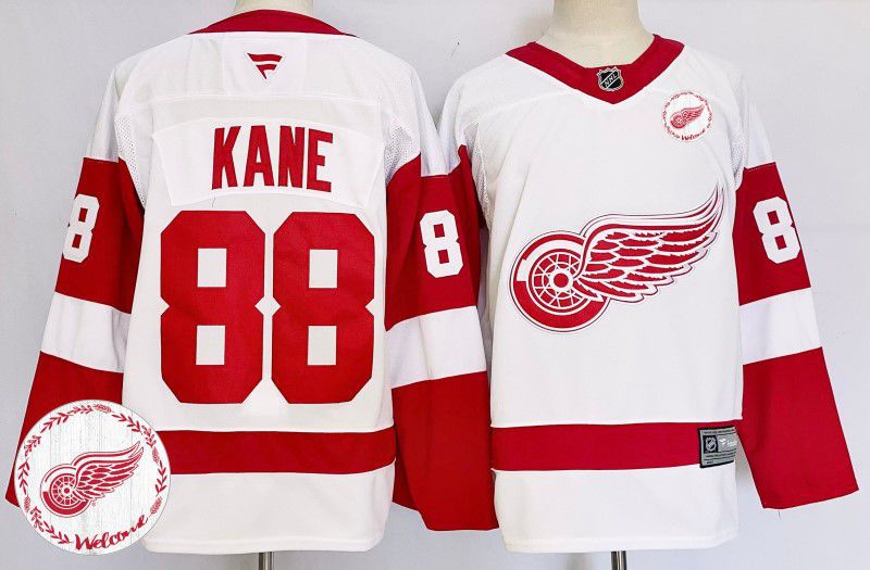 Men Detroit Red Wings #88 Kane White Fanatics 2025 NHL Jersey style 2